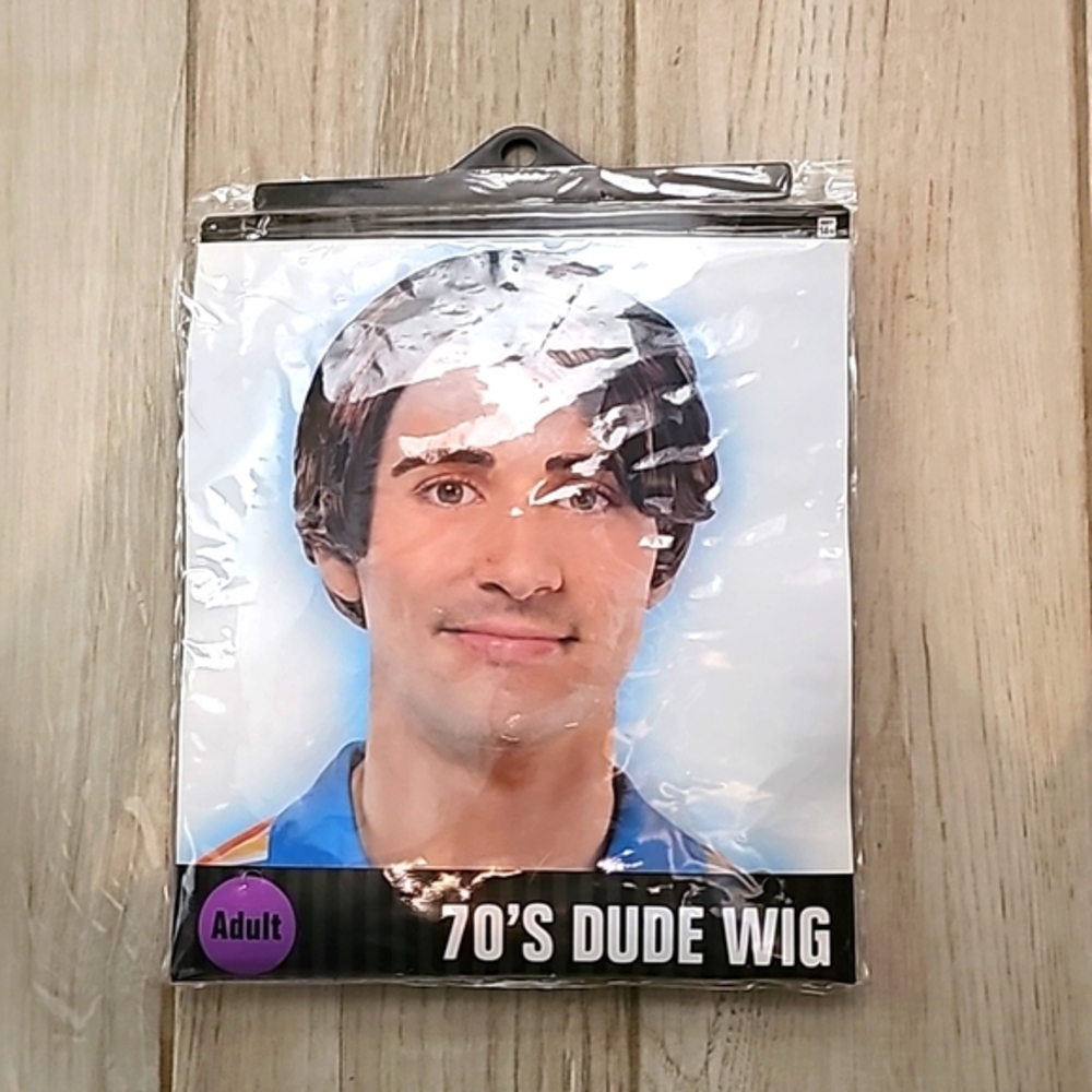 NEW-Adult 70's Dude Wig (Brunette) - Never Used